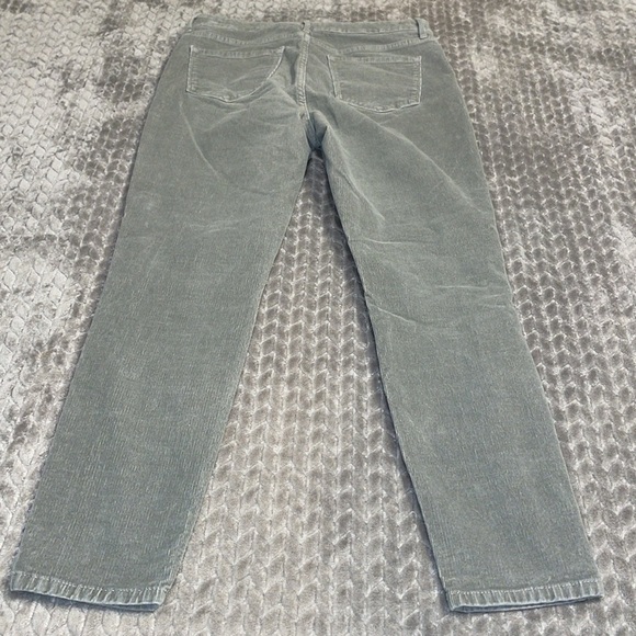 NYDJ Super Skinny Corduroy Pants. Gray/Green. Size 10. Zipper pockets. - Picture 8 of 11